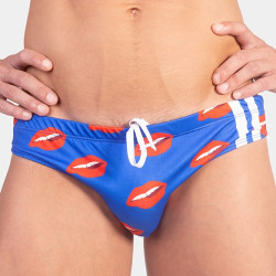 Barcode Berlin Slip de bain KISS Bleu